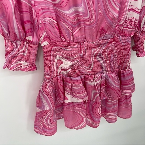 Amanda Uprichard Arber Dress in Pink Swirl - Picture 9 of 15